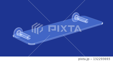 3D model of an empty shelf 3D model of an empty shelf 132293693