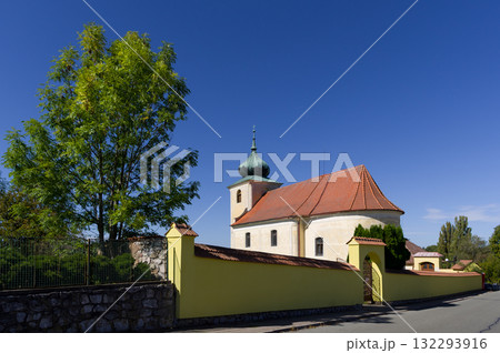 Roman Catholic Church of Saints Peter and Paul in the village of Petrovice. Czech Republic, South Moravia. Roman Catholic Church of Saints Peter and Paul in the village of Petrovice. Czech Republic, South Moravia. 132293916