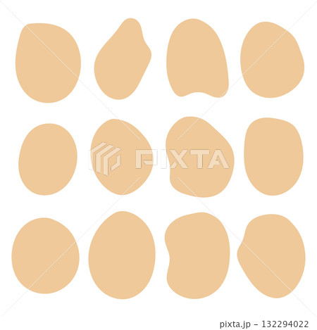 Neutral shapes in various organic forms arranged in a grid pattern for artistic or design use Neutral shapes in various organic forms arranged in a grid pattern for artistic or design use 132294022