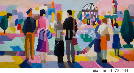 油彩タッチの広島の原爆ドームと人々/Hiroshima Atomic Bomb Dome 油彩タッチの広島の原爆ドームと人々/Hiroshima Atomic Bomb Dome 132294449