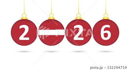 Latvia Flag Christmas Balls 2026 Decoration. 132294719