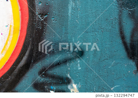Textured Graffiti Wall in Teal, Black, White with Retro 90s Vibe Textured Graffiti Wall in Teal, Black, White with Retro 90s Vibe 132294747