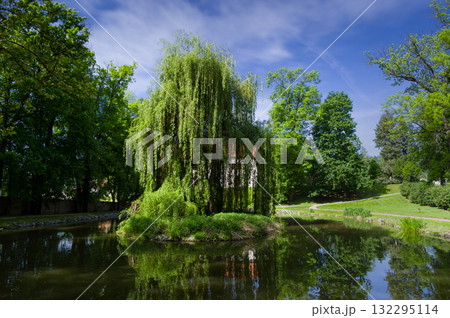 Renaissance castle Blansko. View from the castle park.  South Moravia, Czech Republic. 132295114