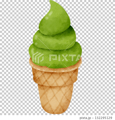 Matcha Ice Cream in Waffle Cone Matcha Ice Cream in Waffle Cone 132295129