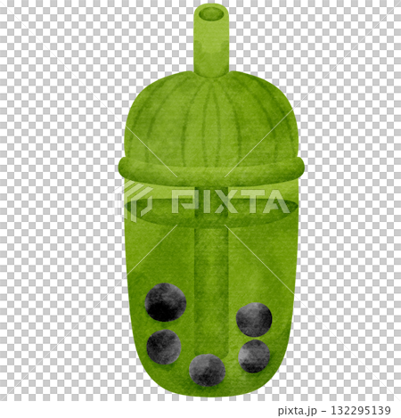 Dark Boba Matcha Illustration 132295139