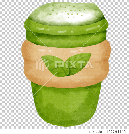 Matcha Latte Illustration Green Tea Drink Watercolor Clipart Cafe Beverage Art Matcha Latte Illustration Green Tea Drink Watercolor Clipart Cafe Beverage Art 132295143