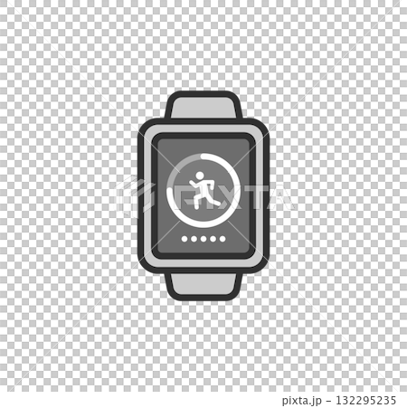 万歩計アプリ スマートウォッチのアイコンイラスト 132295235