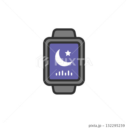 睡眠アプリ スマートウォッチのアイコンイラスト 132295239