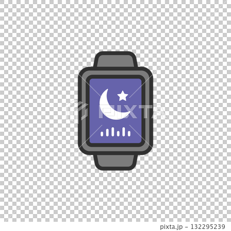 睡眠アプリ スマートウォッチのアイコンイラスト 132295239