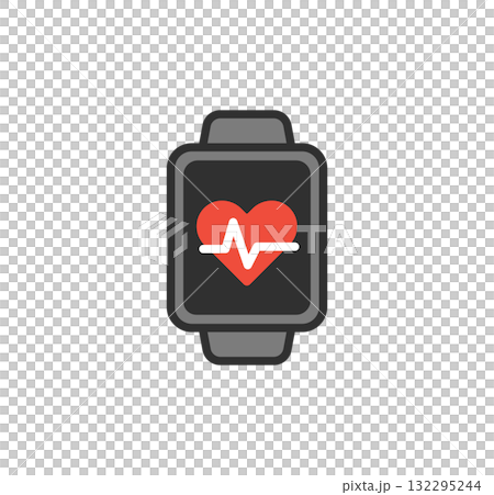 Heart rate app smart watch icon illustration 132295244