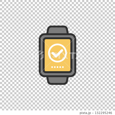 Cashless payment app smart watch icon illustration 132295246