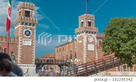 Entrance to the Arsenale timelapse, Venice, Veneto, Itlay 132295342