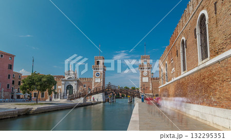 Entrance to the Arsenale timelapse hyperlapse, Venice, Veneto, Itlay 132295351