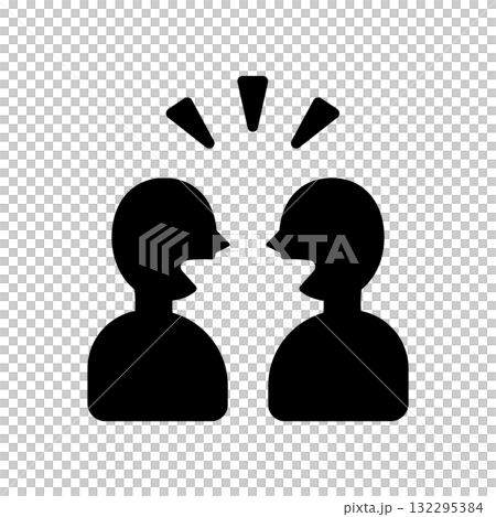 Icon illustration of two people having a conversation Icon illustration of two people having a conversation 132295384