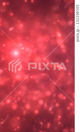Red glowing bokeh lights floating in soft blurred background, abstract festive illumination 132296505