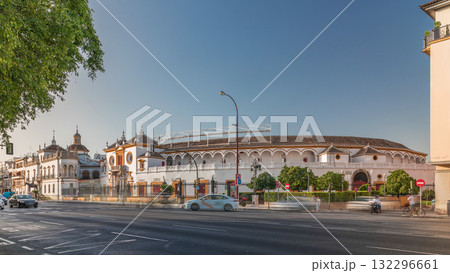 Plaza de Toros de la Real Maestranza de Caballeria de Sevilla timelapse hyperlapse Plaza de Toros de la Real Maestranza de Caballeria de Sevilla timelapse hyperlapse 132296661