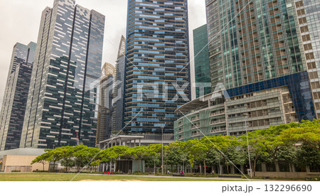 Downtown skyscrapers office buildings of modern megalopolis timelapse hyperlapse Downtown skyscrapers office buildings of modern megalopolis timelapse hyperlapse 132296690