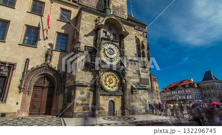 Prague Astronomical Clock timelapse hyperlapse in the Old Town Square, Prague, Czech Republic 132296745
