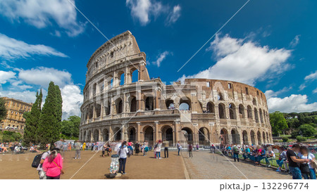 The Colosseum or Coliseum timelapse hyperlapse, also known as the Flavian Amphitheatre in Rome, Italy The Colosseum or Coliseum timelapse hyperlapse, also known as the Flavian Amphitheatre in Rome, Italy 132296774