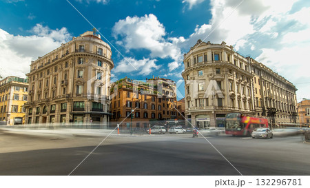 Urban scene timelapse hyperlapse in Rome Italy. Urban scene timelapse hyperlapse in Rome Italy. 132296781