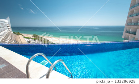 Hotel swimming pool with sunny reflections timelapse, Sesimbra, Portugal Hotel swimming pool with sunny reflections timelapse, Sesimbra, Portugal 132296929