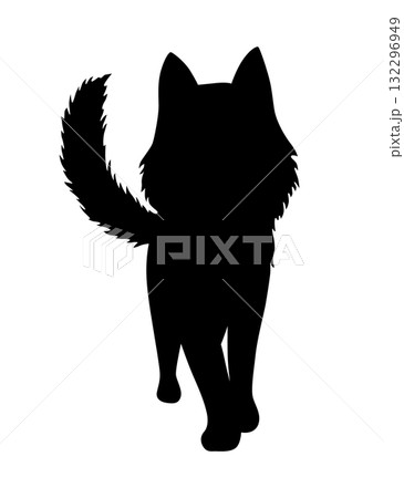 Cat silhouette. Black cat shape isolated on white background. Hand drawn illustration, flat design. Vector kitty pose Cat silhouette. Black cat shape isolated on white background. Hand drawn illustration, flat design. Vector kitty pose 132296949