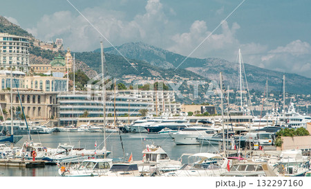 Monte Carlo city aerial panorama timelapse. Monte Carlo city aerial panorama timelapse. 132297160