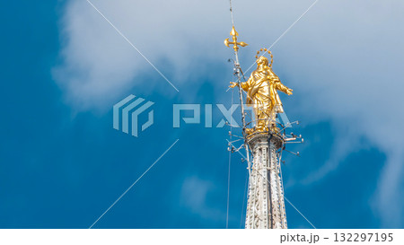 The Madonnina atop Milan Cathedral timelapse in Milan, italy. The Madonnina atop Milan Cathedral timelapse in Milan, italy. 132297195