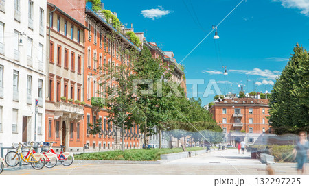 Piazza Ambrogio view timelapse with historical buildings. Piazza Ambrogio view timelapse with historical buildings. 132297225