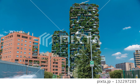 Bosco Verticale or Vertical Forest timelapse. It is a pair of two residential towers in the district of Porta Nuova, Milan Bosco Verticale or Vertical Forest timelapse. It is a pair of two residential towers in the district of Porta Nuova, Milan 132297285