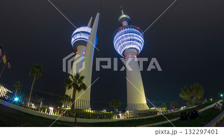 The Kuwait Towers timelapse hyperlapse - the best known landmark of Kuwait City. Kuwait, Middle East The Kuwait Towers timelapse hyperlapse - the best known landmark of Kuwait City. Kuwait, Middle East 132297401