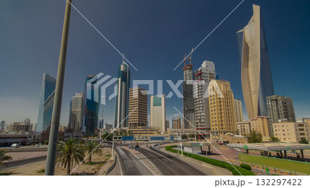 Skyline with Skyscrapers timelapse hyperlapse in Kuwait City downtown. Kuwait City, Middle East Skyline with Skyscrapers timelapse hyperlapse in Kuwait City downtown. Kuwait City, Middle East 132297422