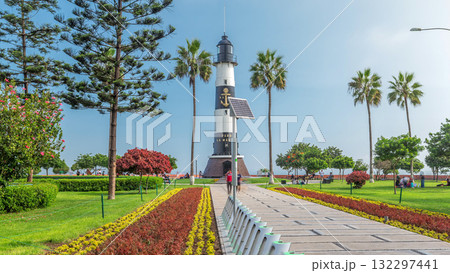 Lighthouse monument in the Park of Love of Miraflores timelapse hyperlapse. Lima, Peru Lighthouse monument in the Park of Love of Miraflores timelapse hyperlapse. Lima, Peru 132297441