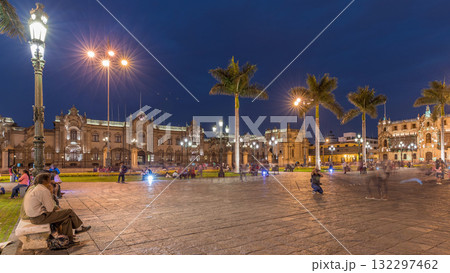 Palacio de Gobierno or The Government Palace also known as House of Pizarro day to night timelapse. 132297462
