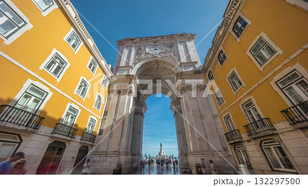 Rua Augusta Arch timelapse hyperlapse on Praca do Comercio. Lisbon, Portugal, Europe. Rua Augusta Arch timelapse hyperlapse on Praca do Comercio. Lisbon, Portugal, Europe. 132297500