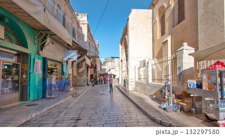 The colorful souk in the old city of Jerusalem Israel timelapse hyperlapse The colorful souk in the old city of Jerusalem Israel timelapse hyperlapse 132297580