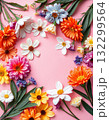 floral frame with flowers 132299564