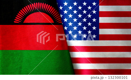 アメリカの国旗とマラウイの国旗 アメリカの国旗とマラウイの国旗 132300101