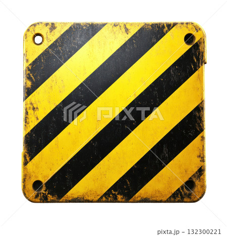 Caution sign with diagonal yellow and black stripes indicating potential danger or hazard in various environments Caution sign with diagonal yellow and black stripes indicating potential danger or hazard in various environments 132300221