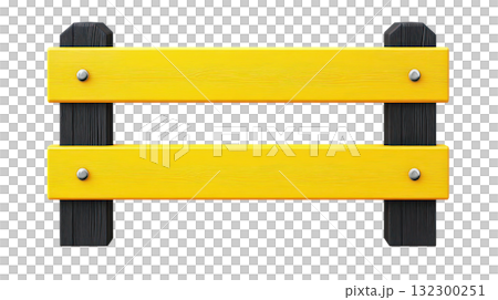 Bright yellow wooden sign with black edges designed for outdoor use 132300251