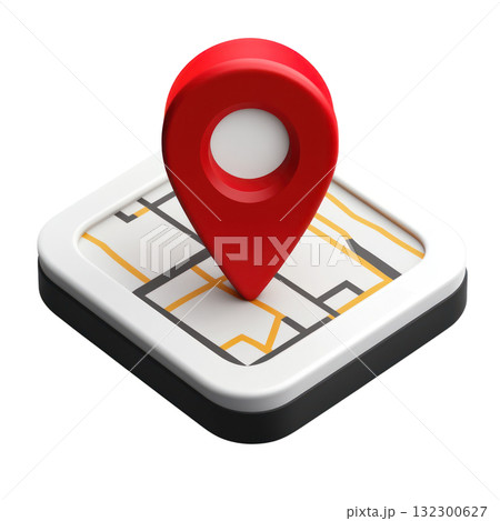 Marker indicating location on a map with distinct roads and pathways for navigation purposes Marker indicating location on a map with distinct roads and pathways for navigation purposes 132300627