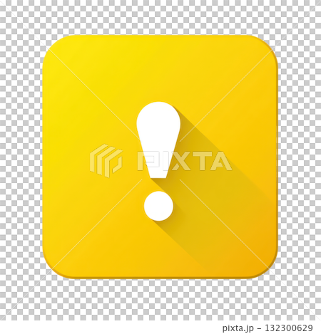 Yellow caution symbol with exclamation mark on isolated background for warning signals Yellow caution symbol with exclamation mark on isolated background for warning signals 132300629