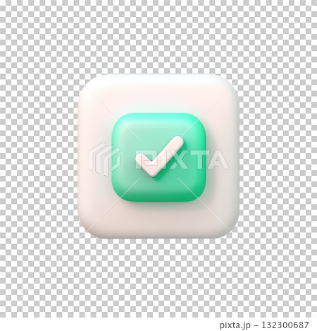 Check mark button icon in soft green color on isolated background for user interface design elements Check mark button icon in soft green color on isolated background for user interface design elements 132300687