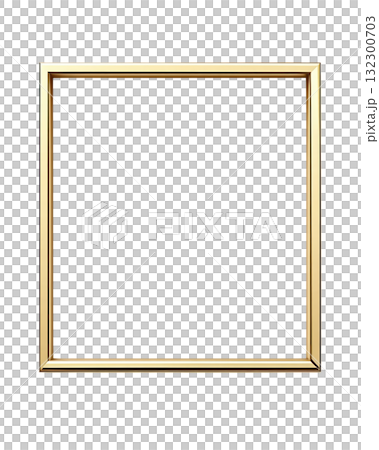 Elegant gold frame with a clean white background ready for artwork display or decoration use 132300703