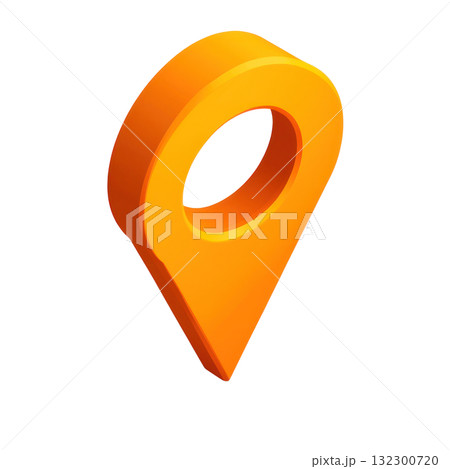 Highly detailed orange location marker showcasing navigation and mapping concepts Highly detailed orange location marker showcasing navigation and mapping concepts 132300720