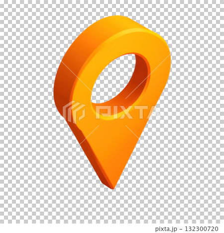 Highly detailed orange location marker showcasing navigation and mapping concepts Highly detailed orange location marker showcasing navigation and mapping concepts 132300720