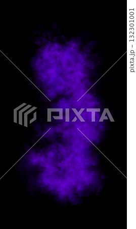 Swirling violet smoke with soft luminous glow and elegant rounded shape on transparent background forming mystical vapor trail Swirling violet smoke with soft luminous glow and elegant rounded shape on transparent background forming mystical vapor trail 132301001