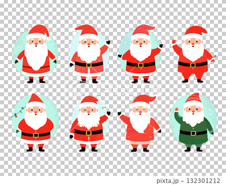 Cute Santa Claus illustration set Cute Santa Claus illustration set 132301212