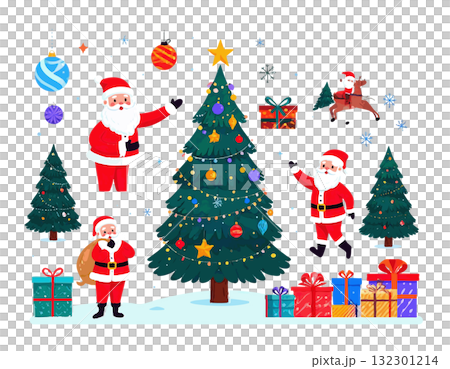 クリスマスをイメージしたサンタクロースのイラスト 132301214