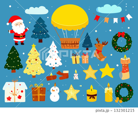 かわいいクリスマスのイラスト素材 132301215